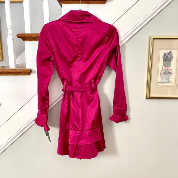 Glossy Belted Trench Coat ~ Double Ruffle Hem 💕 - Picture 7 of 7